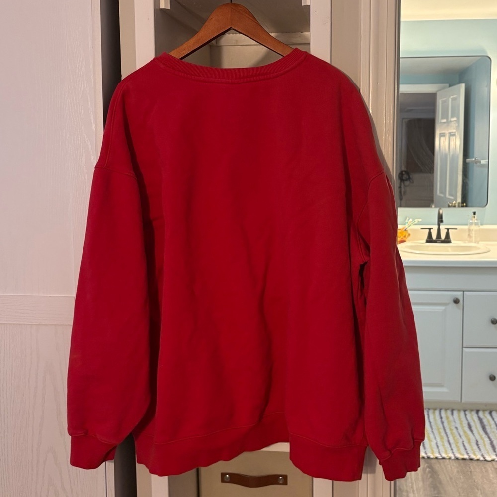Disney Red Men's Crewneck Sweater with Mickey Mouse - Picture 3 of 3